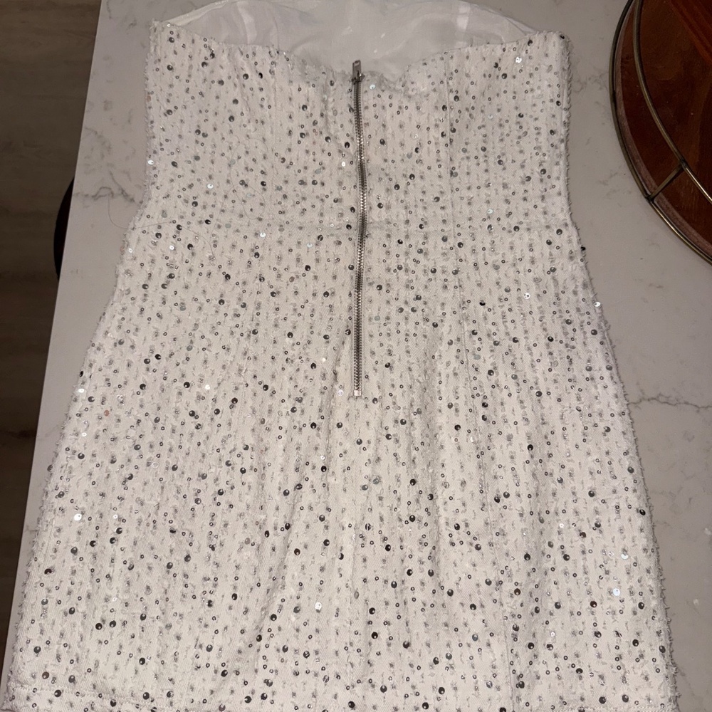Lovers and Friends Berner Mini Dress in White Sequin - Picture 3 of 3